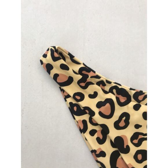 Infamous Swim Sun Leopard Radar High Cut Cheeky Bikini Bottoms - Picture 2 of 6